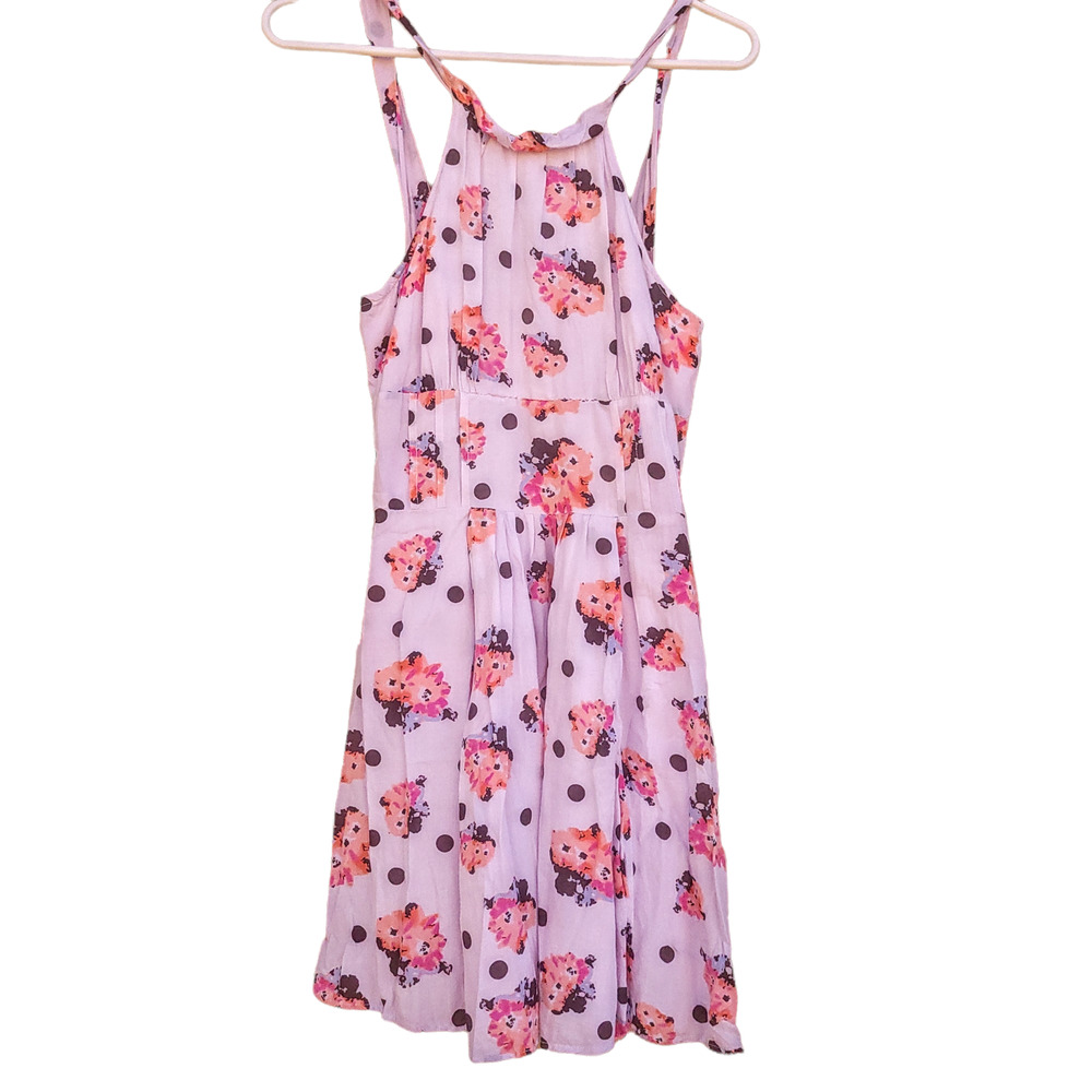 Free People Halter Floral Polka Dot Dress Mini Above the Knee Size 6